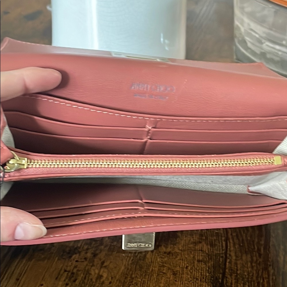 EUC Jimmy Choo Pink Leather Clutch/Long Wallet - Picture 11 of 11